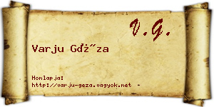 Varju Géza névjegykártya