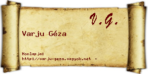 Varju Géza névjegykártya