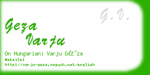 geza varju business card